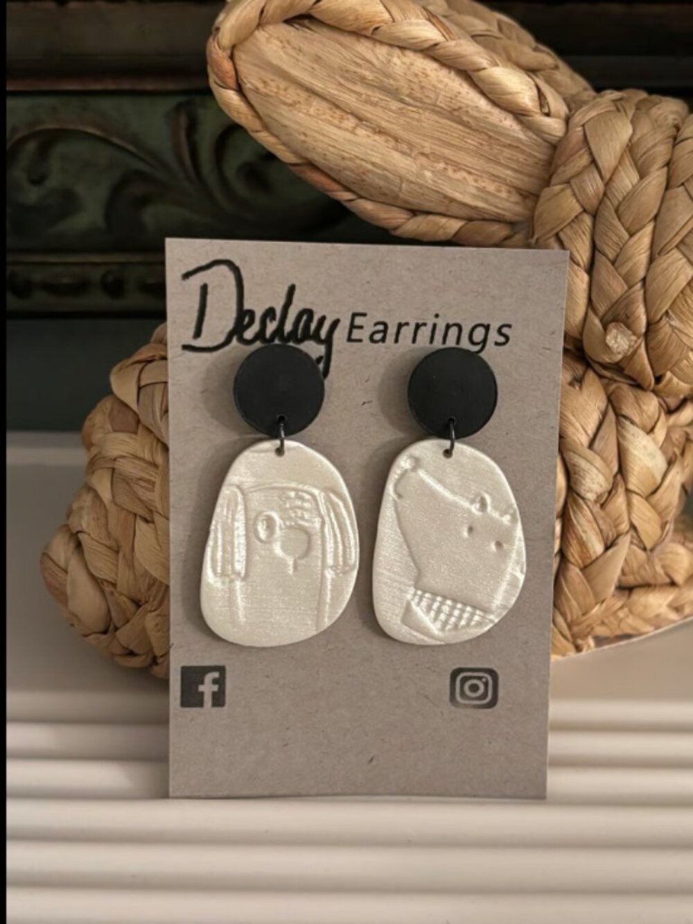Polymer Clay Earrings- dog print